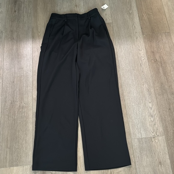 NWT! Black Extra High-Waisted Pleated Taylor Trouser Wide-Leg Pants 💎 - Picture 10 of 11
